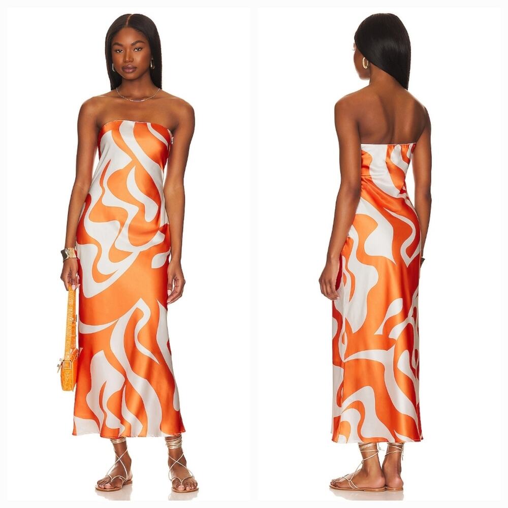 SNDYS Angel Dress in Orange Swirl
